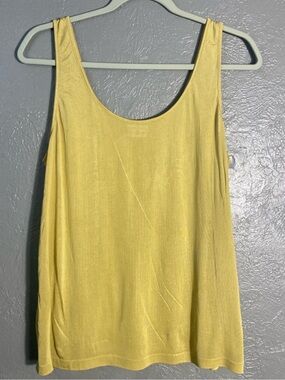 Mary Green 100% Pure Silk Jersey Tank Top XL Golden Sleeveless Luxury Knit